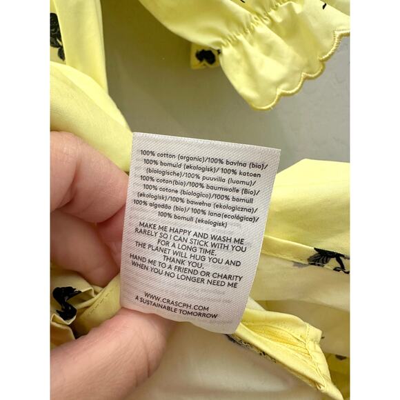 CRAS | Tuva Yellow Floral Ruffle Button Midi Dress NWT | Medium - Picture 10 of 10